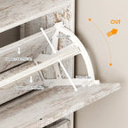 Shoe Cabinet, Entry Home Shoe Cabinet, Entrance Balcony Storage Cabinet, Large Capacity Shoe Rack, White
