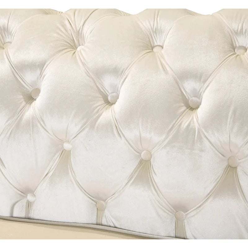 84  Luxury Chesterfield Velvet Sofa with Gold Trim