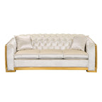 84  Luxury Chesterfield Velvet Sofa with Gold Trim