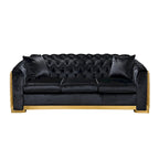 84  Luxury Chesterfield Velvet Sofa with Gold Trim