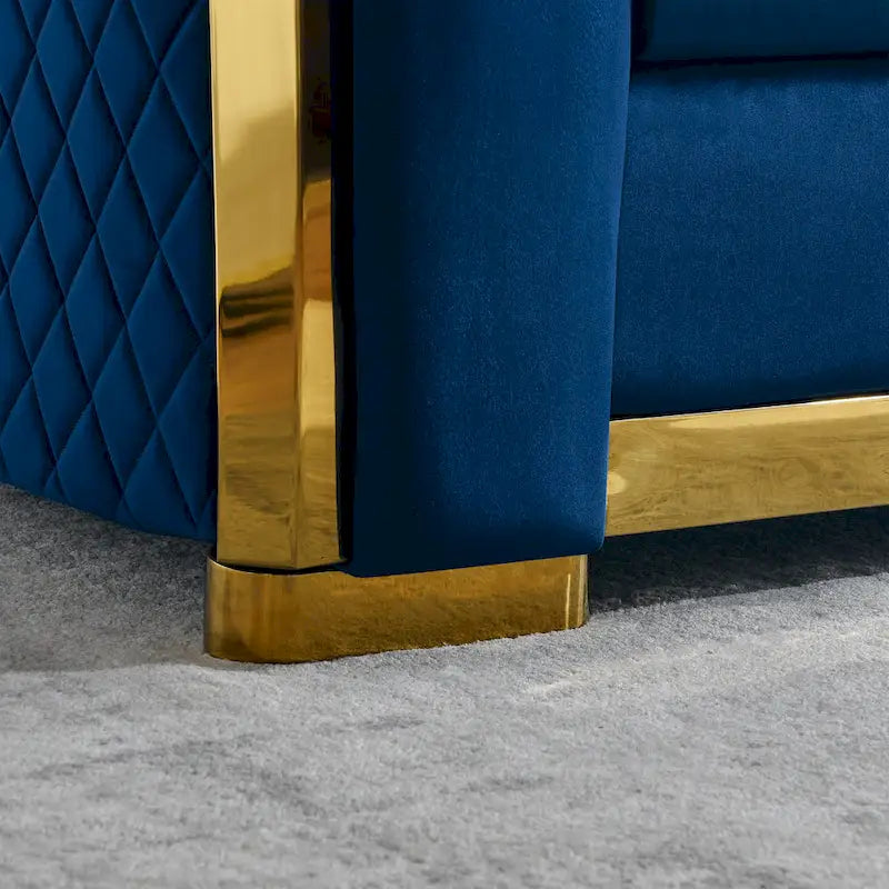 84  Luxury Chesterfield Velvet Sofa with Gold Trim