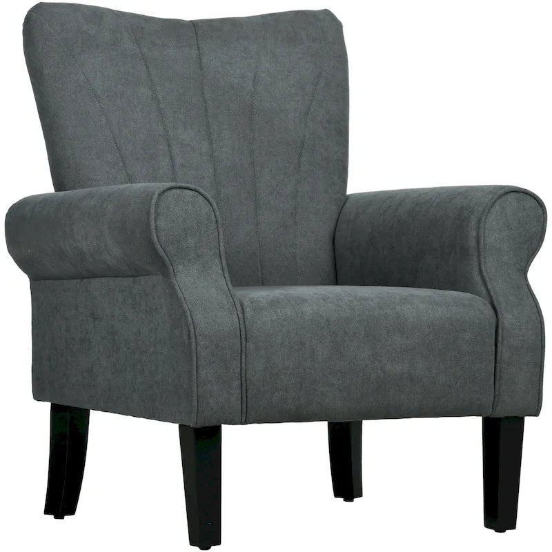 Modern 31.5  Arm Chair with Wood Legs