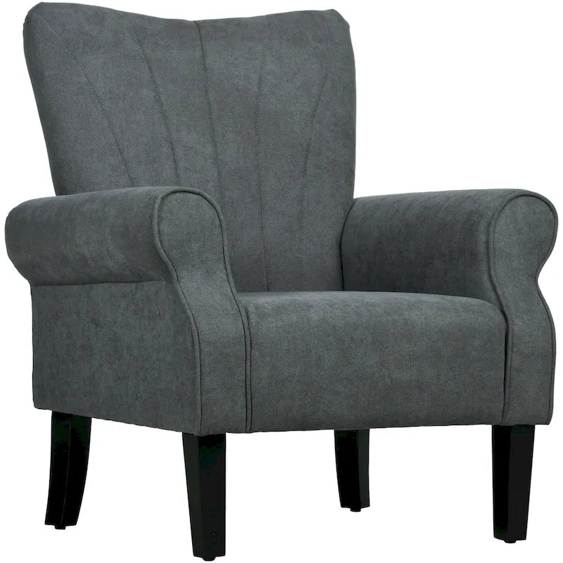 Modern 31.5  Arm Chair with Wood Legs