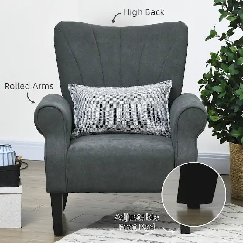 Modern 31.5  Arm Chair with Wood Legs