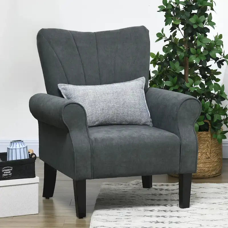 Modern 31.5  Arm Chair with Wood Legs