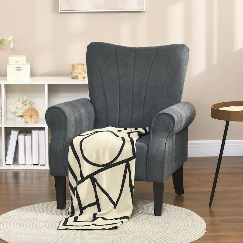 Modern 31.5  Arm Chair with Wood Legs