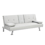 66.1  PVC Loveseat Sofa Bed with Wood Frame and Stainless Legs