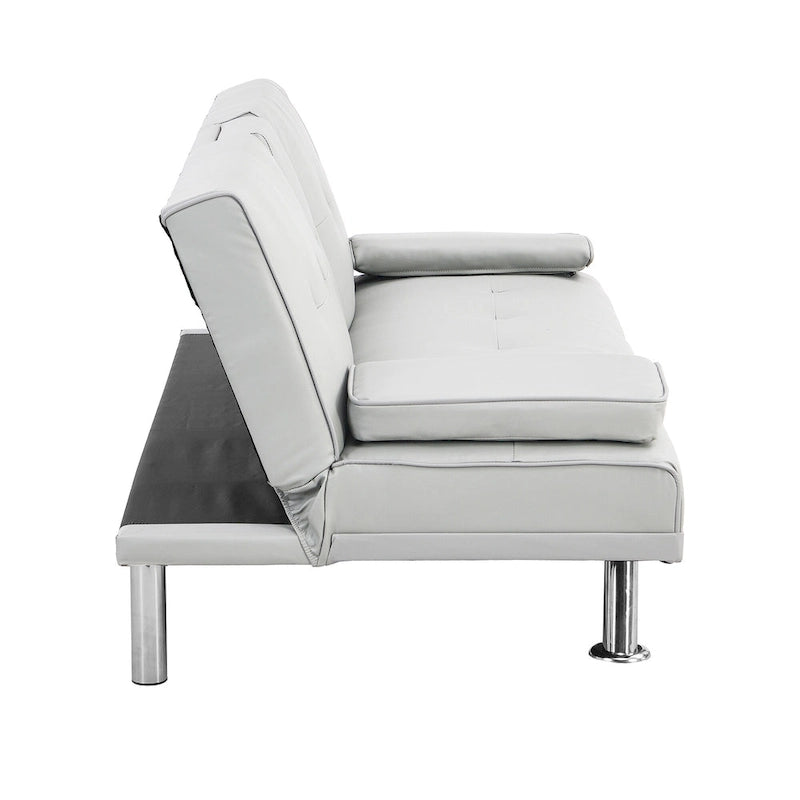 66.1  PVC Loveseat Sofa Bed with Wood Frame and Stainless Legs