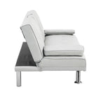 66.1  PVC Loveseat Sofa Bed with Wood Frame and Stainless Legs