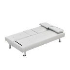 66.1  PVC Loveseat Sofa Bed with Wood Frame and Stainless Legs