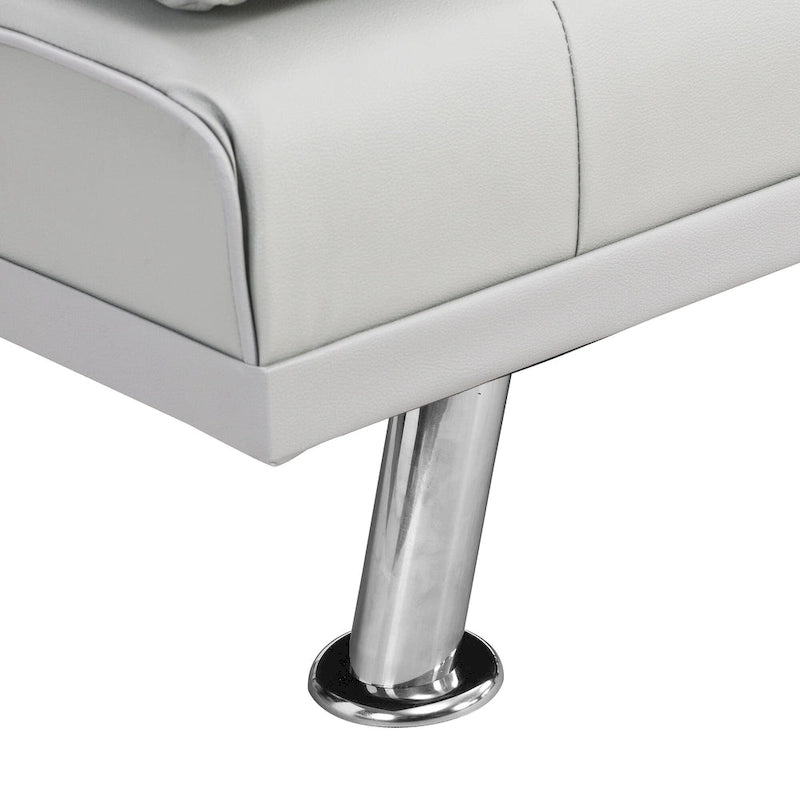 66.1  PVC Loveseat Sofa Bed with Wood Frame and Stainless Legs