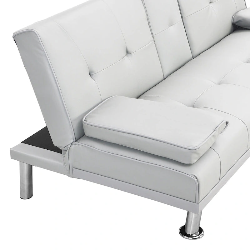 66.1  PVC Loveseat Sofa Bed with Wood Frame and Stainless Legs