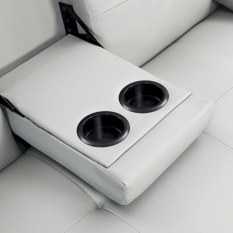 66.1  PVC Loveseat Sofa Bed with Wood Frame and Stainless Legs
