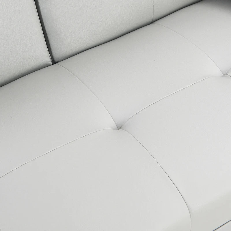 66.1  PVC Loveseat Sofa Bed with Wood Frame and Stainless Legs