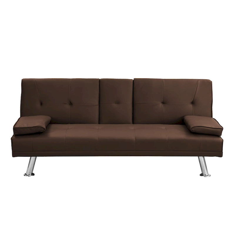 66.1  PVC Loveseat Sofa Bed with Wood Frame and Stainless Legs