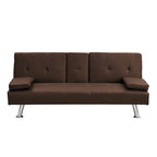 66.1  PVC Loveseat Sofa Bed with Wood Frame and Stainless Legs