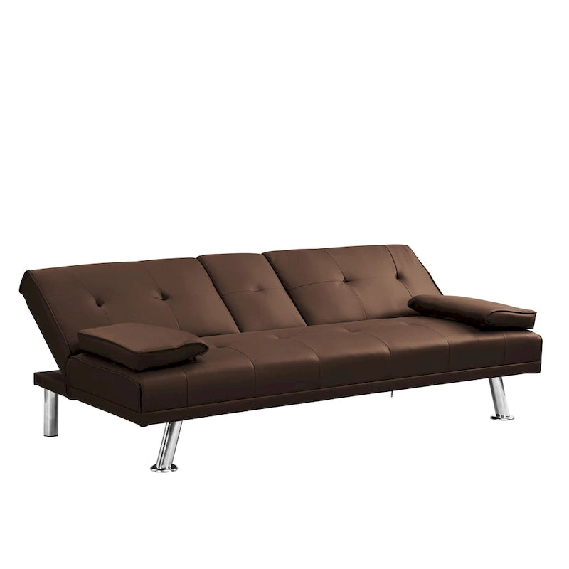 66.1  PVC Loveseat Sofa Bed with Wood Frame and Stainless Legs