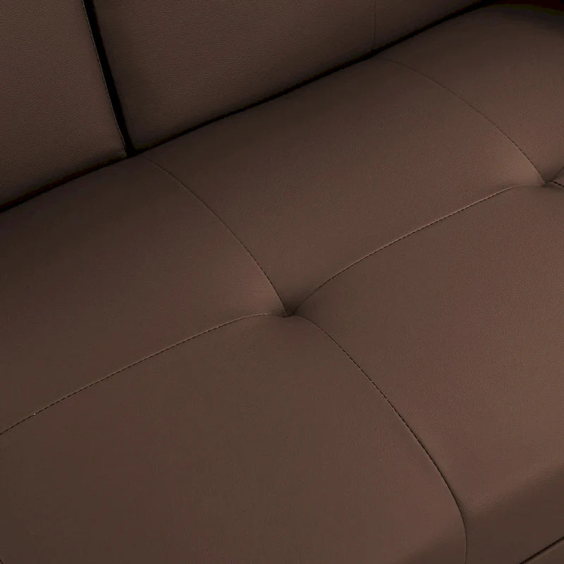 66.1  PVC Loveseat Sofa Bed with Wood Frame and Stainless Legs