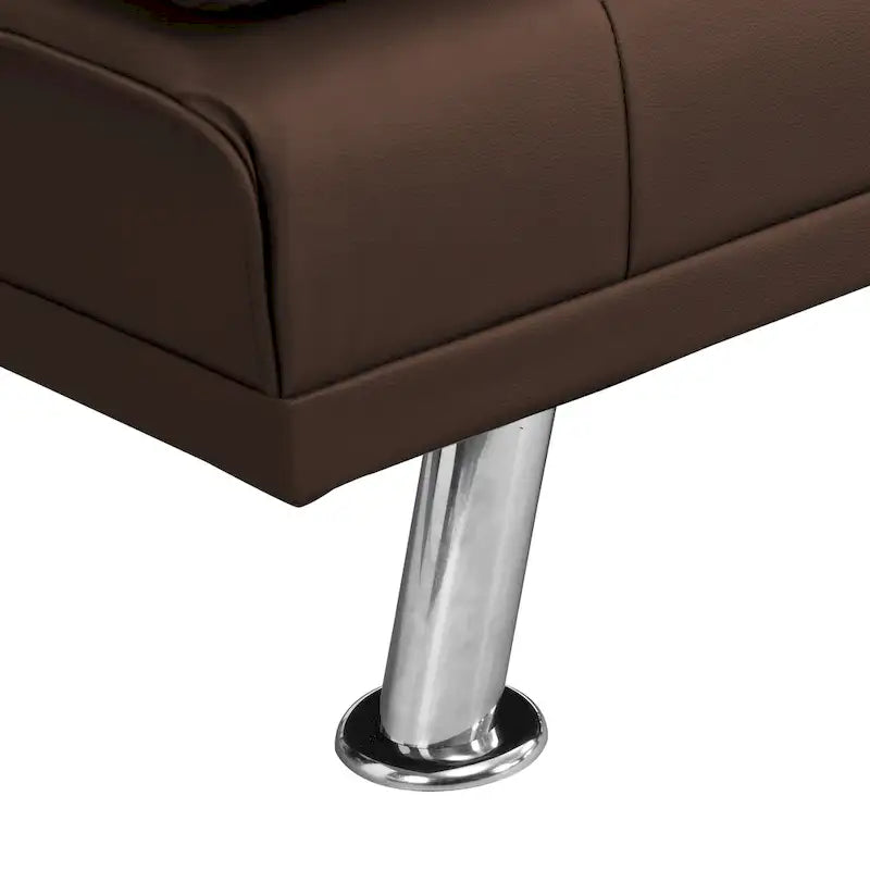 66.1  PVC Loveseat Sofa Bed with Wood Frame and Stainless Legs