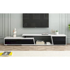 White Modern Extendable TV Stand for 100  TVs