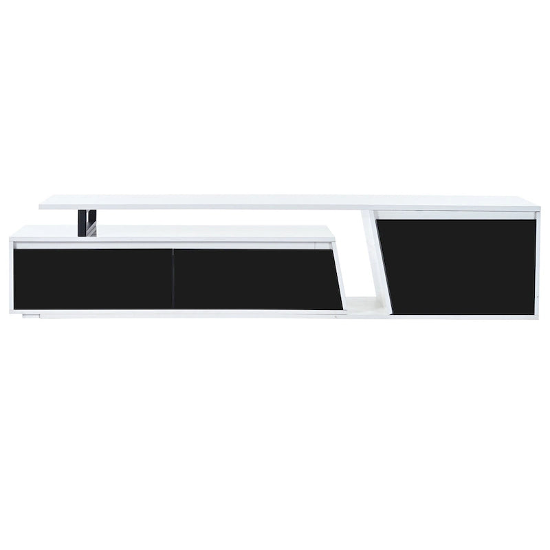 White Modern Extendable TV Stand for 100  TVs