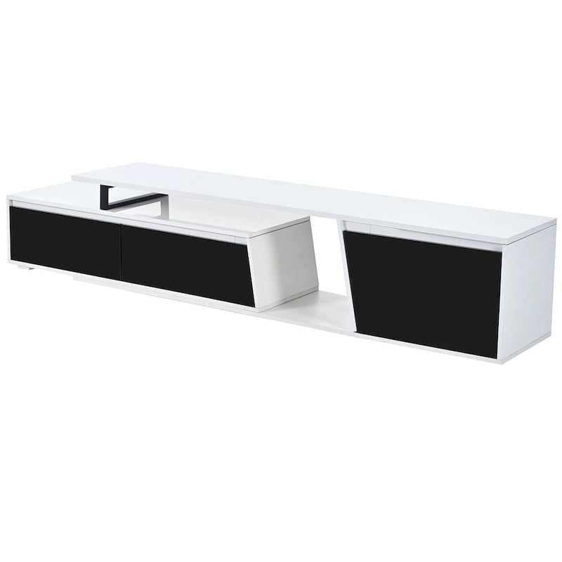 White Modern Extendable TV Stand for 100  TVs