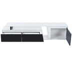 White Modern Extendable TV Stand for 100  TVs