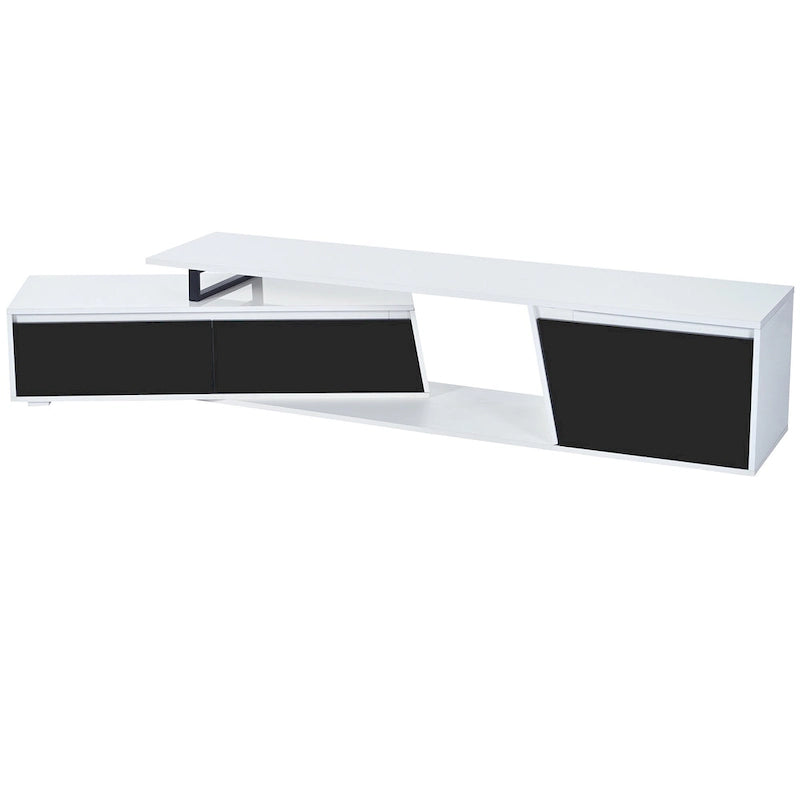 White Modern Extendable TV Stand for 100  TVs