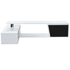 White Modern Extendable TV Stand for 100  TVs