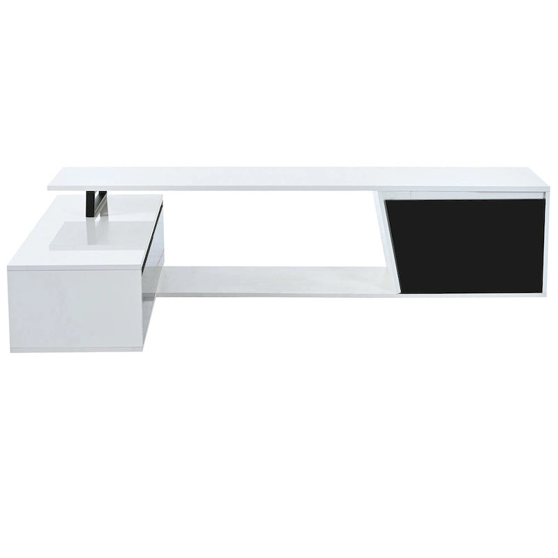 White Modern Extendable TV Stand for 100  TVs