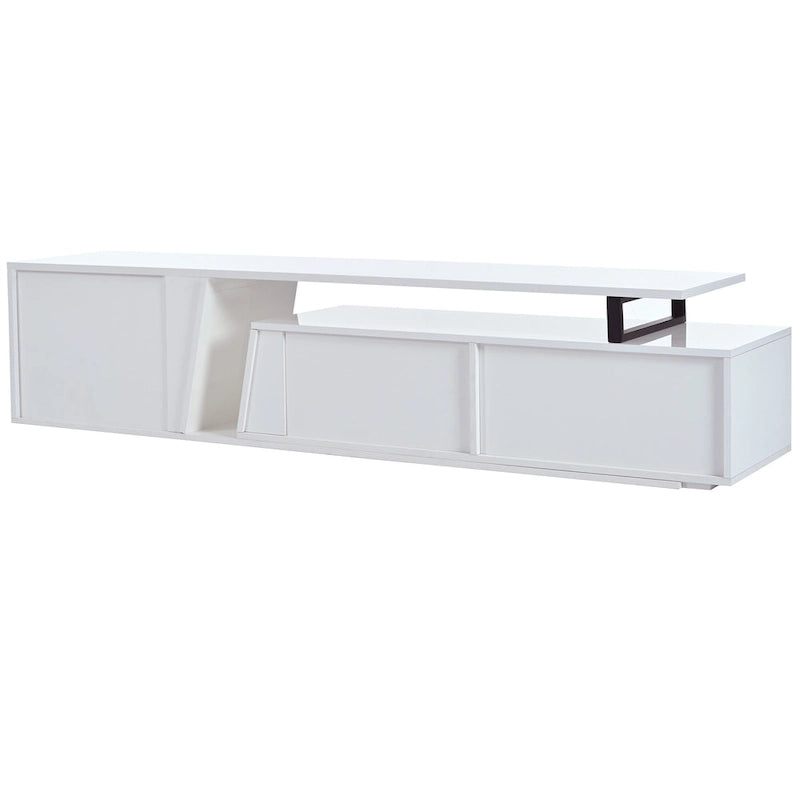 White Modern Extendable TV Stand for 100  TVs