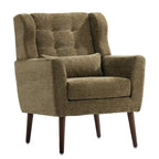 Olive Green 24.21  Button Tufted Arm Chair with Wood Legs