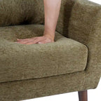 Olive Green 24.21  Button Tufted Arm Chair with Wood Legs