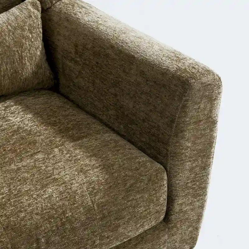 Olive Green 24.21  Button Tufted Arm Chair with Wood Legs