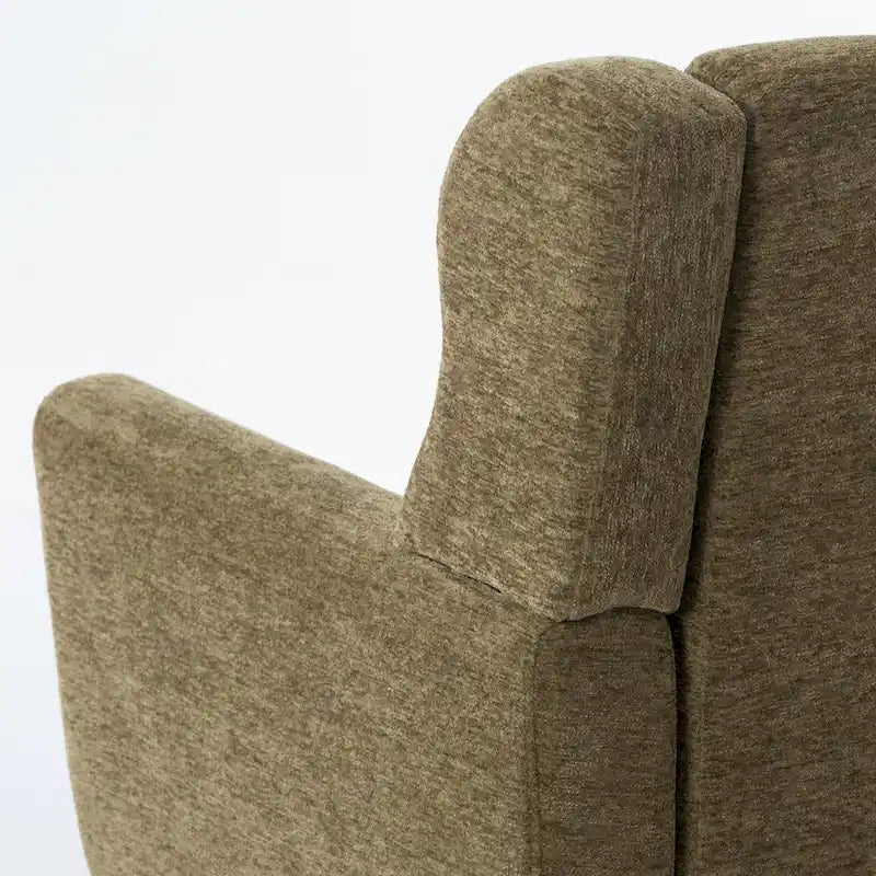 Olive Green 24.21  Button Tufted Arm Chair with Wood Legs