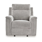 Power Recliner Rocker Chair, Ash Gray Polyester Micro Chenille