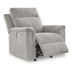 Power Recliner Rocker Chair, Ash Gray Polyester Micro Chenille