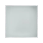 Square Hight Glossy Coffee Table with 16-color LED Strip Lights, Modern Center Table with 5mm Frosted Tempered Glass Top