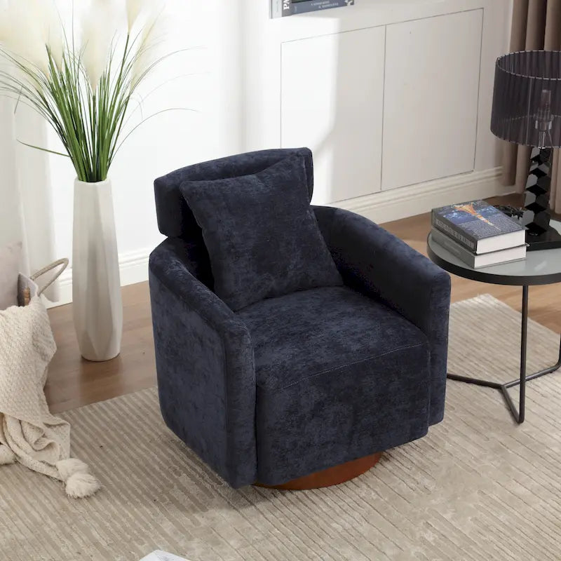 360 Degree Accent Swivel Chair,Chenille Upholstered Arm Chair