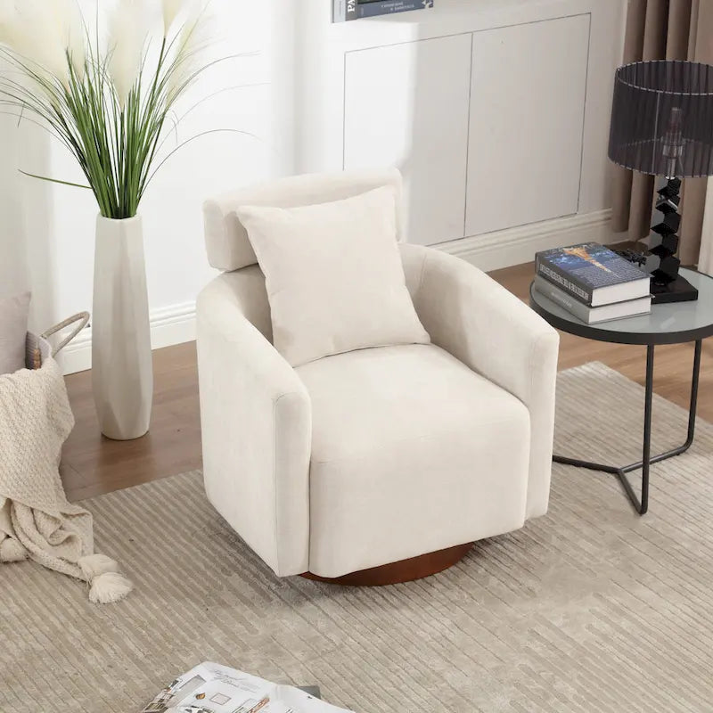 360 Degree Accent Swivel Chair,Chenille Upholstered Arm Chair