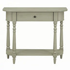 Narrow Console Table with Curved Corner (Gray)