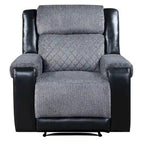 39  Black And Gray Faux Leather And Fabric Manual Recliner