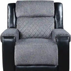 39  Black And Gray Faux Leather And Fabric Manual Recliner