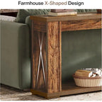 63  Console Table 2-Tier Farmhouse Entryway Entry Table with Storage Shelves