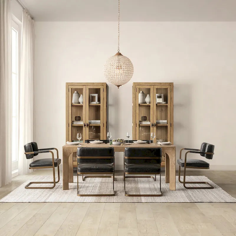Classic Home Crest 78  Reclaimed Pine Wood Dining Table in Natural
