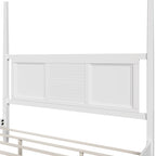 King Size Solid Pine Four-Poster Bed with 75  Tall Traditional Canopy Bed Frame