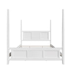 King Size Solid Pine Four-Poster Bed with 75  Tall Traditional Canopy Bed Frame