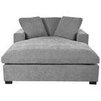 Gray Modern 53.5  Chaise Lounge Chair with Solid Wood Legs and Pillows for Living Room
