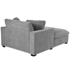 Gray Modern 53.5  Chaise Lounge Chair with Solid Wood Legs and Pillows for Living Room