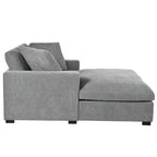 Gray Modern 53.5  Chaise Lounge Chair with Solid Wood Legs and Pillows for Living Room